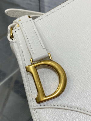 Dior M05909 Saddle Shoulder Pouch White Goatskin - Default Title - View 3