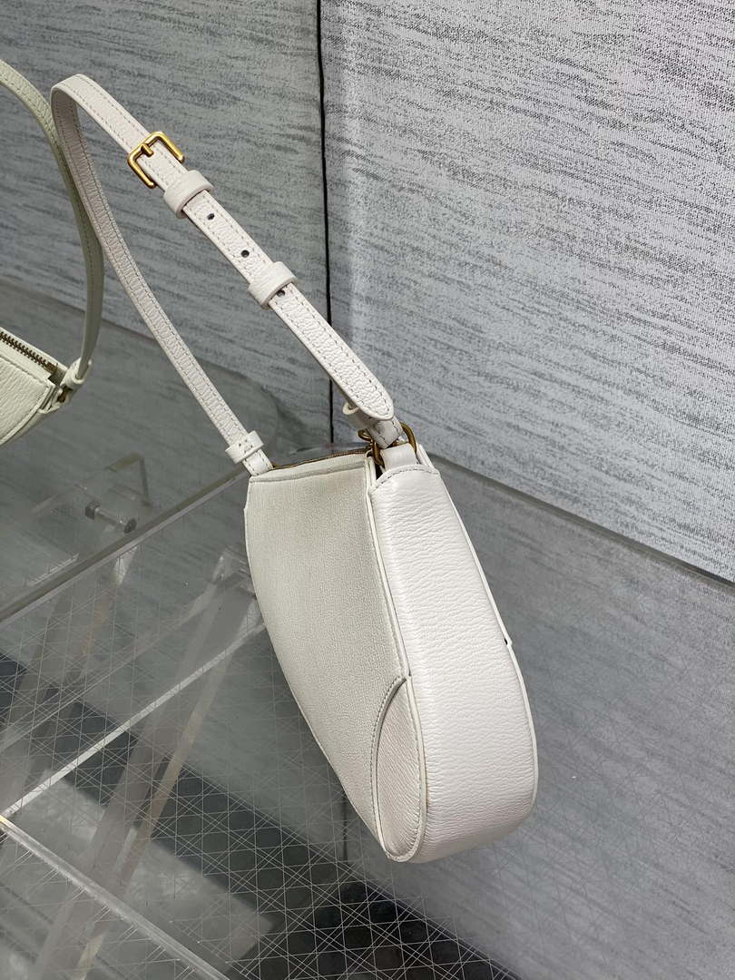 Dior M05909 Saddle Shoulder Pouch White Goatskin - Default Title - View 5