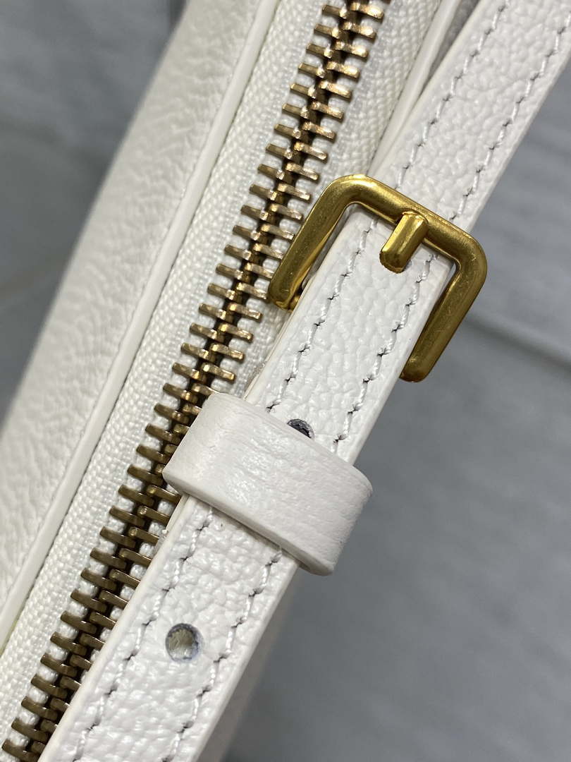 Dior M05909 Saddle Shoulder Pouch White Goatskin - Default Title - View 7