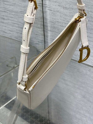 Dior M05909 Saddle Shoulder Pouch White Goatskin - Default Title - View 8