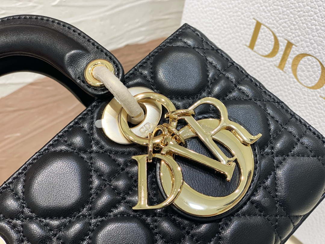 Dior M0613 Small Lady D-joy Bag Black Cannage Lambskin - Default Title - View 3