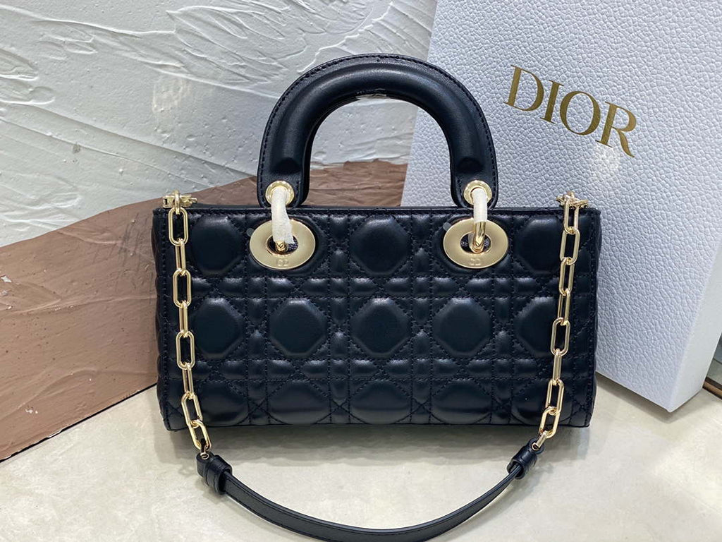 Dior M0613 Small Lady D-joy Bag Black Cannage Lambskin