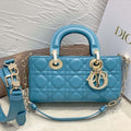 Dior M0613 Small Lady D-joy Bag Blue Cannage Lambskin - Default Title - View 1