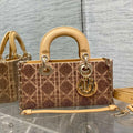 Dior M0613 Small Lady D-joy Bag Cannage Lambskin Limited Edition Heavy Industry Beads Apricot - Default Title - View 1