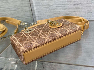 Dior M0613 Small Lady D-joy Bag Cannage Lambskin Limited Edition Heavy Industry Beads Apricot - Default Title - View 7
