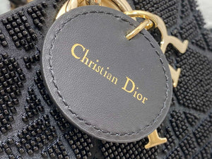 Dior M0613 Small Lady D-joy Bag Cannage Lambskin Limited Edition Heavy Industry Beads Black - Default Title - View 4