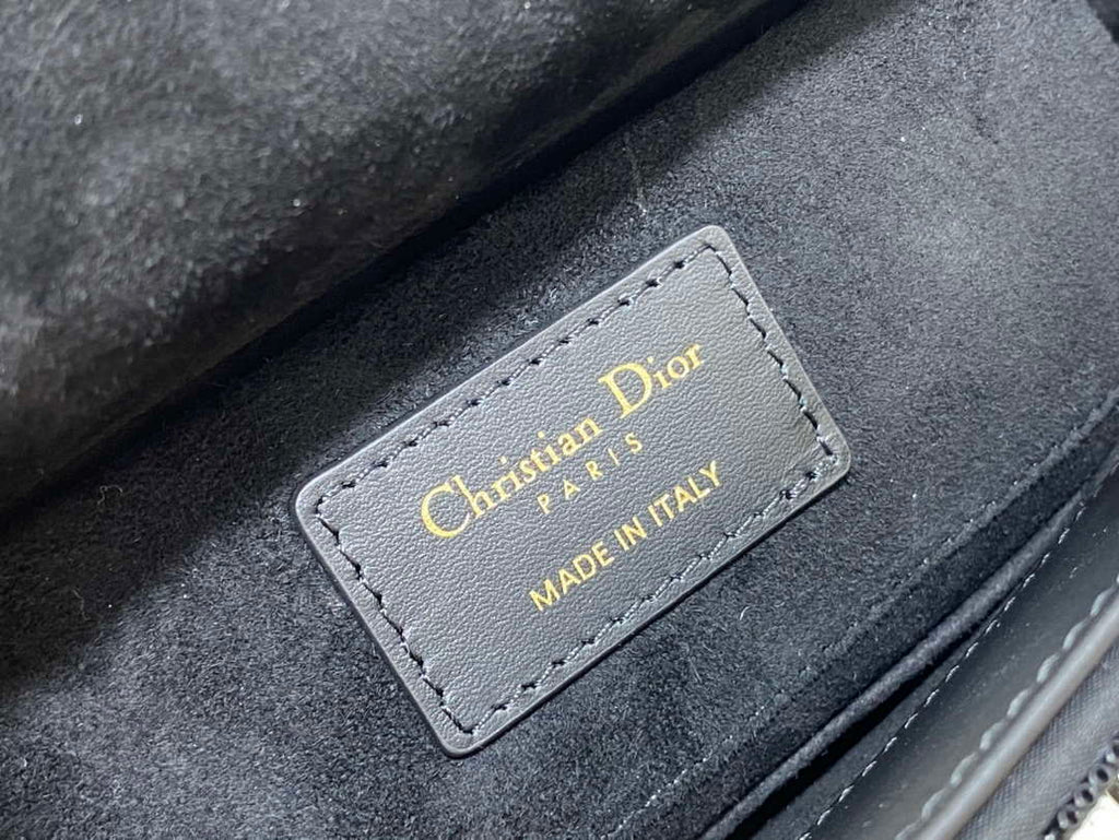 Dior M0613 Small Lady D-joy Bag Cannage Lambskin Limited Edition Heavy Industry Beads Black