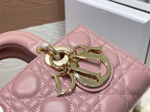 Dior M0613 Small Lady D-joy Bag Pink Cannage Lambskin - Default Title - View 4