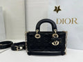 Dior M0613 Small Lady D-joy Bag Black Cannage Lambskin With bow