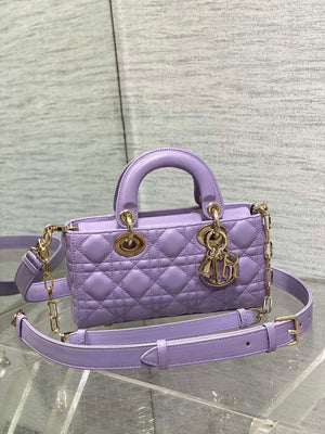 Dior M0613 Small Lady D-joy Bag Purple Cannage Lambskin - Default Title - View 1