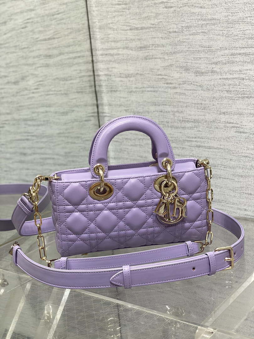 Dior M0613 Small Lady D-joy Bag Purple Cannage Lambskin - Default Title - View 1