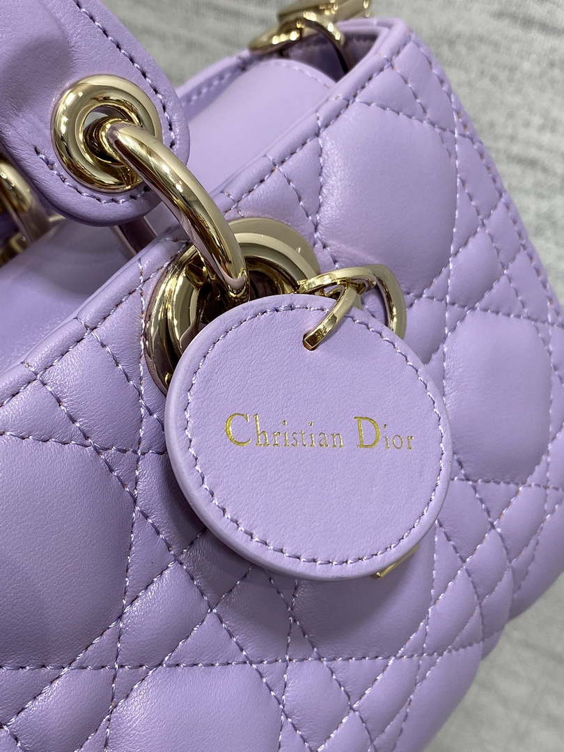 Dior M0613 Small Lady D-joy Bag Purple Cannage Lambskin - Default Title - View 4
