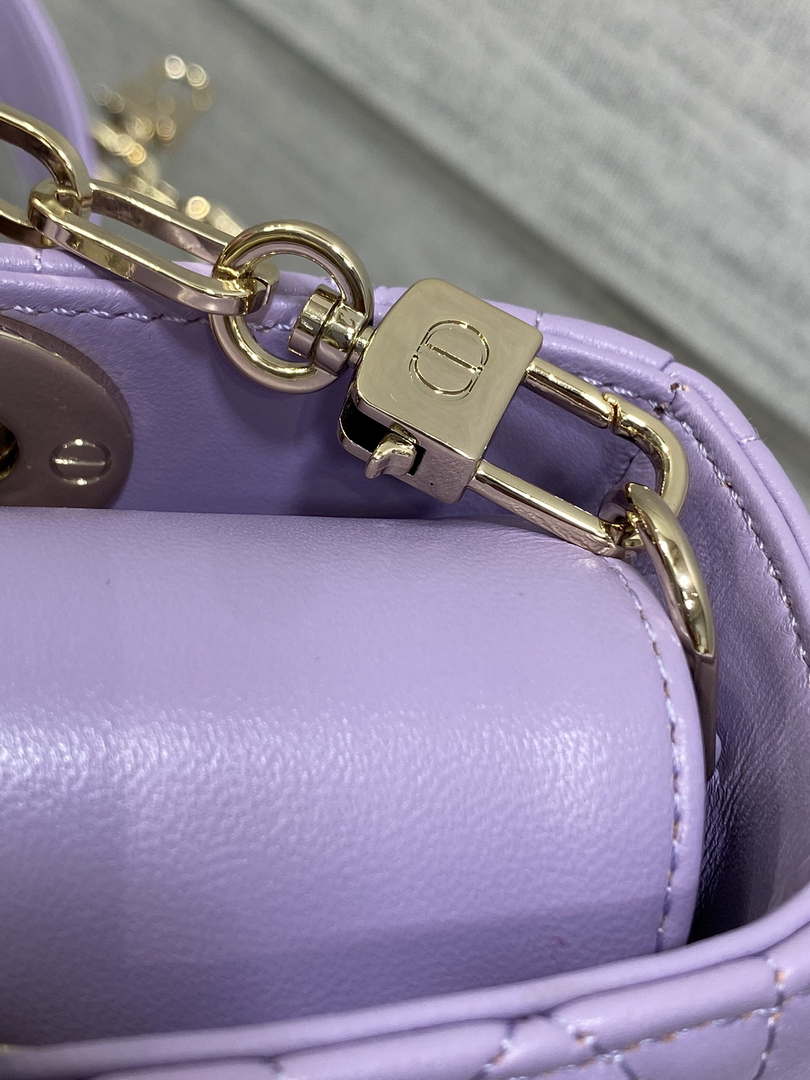 Dior M0613 Small Lady D-joy Bag Purple Cannage Lambskin - Default Title - View 5
