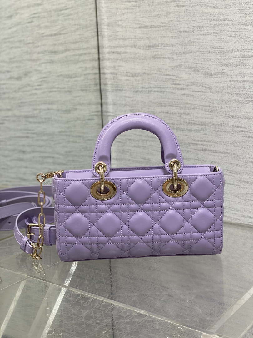 Dior M0613 Small Lady D-joy Bag Purple Cannage Lambskin - Default Title - View 6