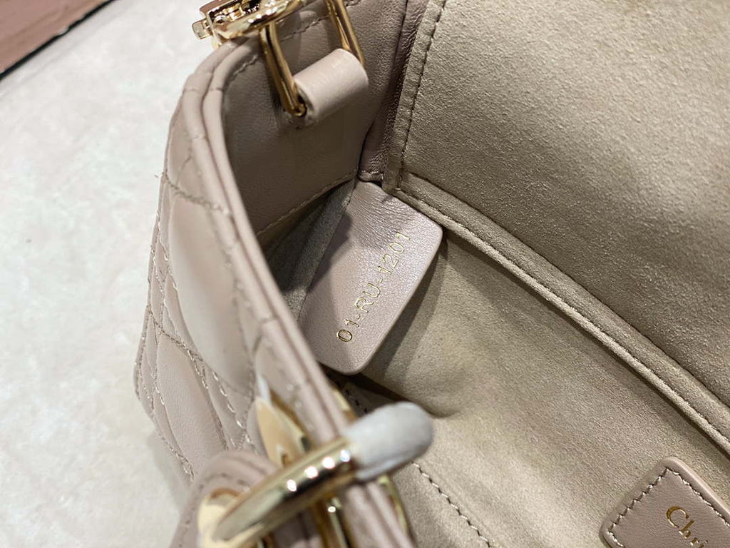 Dior M0613 Small Lady D-joy Bag Sand Colored Cannage Lambskin