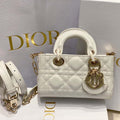 Dior S0910 Small Lady D-joy Bag White Cannage Lambskin - Default Title - View 1