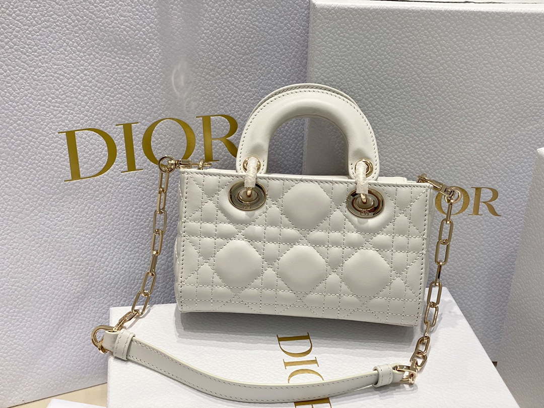 Dior S0910 Small Lady D-joy Bag White Cannage Lambskin - Default Title - View 4