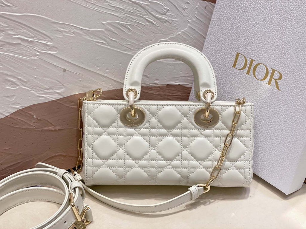 Dior M0613 Small Lady D-joy Bag White Cannage Lambskin