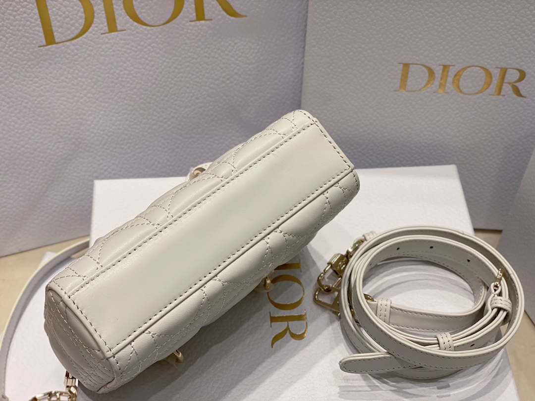 Dior S0910 Small Lady D-joy Bag White Cannage Lambskin - Default Title - View 6