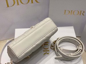 Dior S0910 Small Lady D-joy Bag White Cannage Lambskin - Default Title - View 6