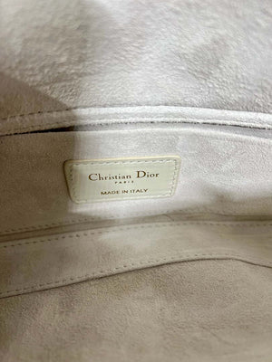Dior M0613 Small Lady D-joy Bag White Cannage Lambskin with Gold-Finish Butterfly Studs - Default Title - View 9