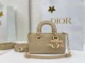 Dior M0636 Mini Lady D-Joy Bag Apricot Cannage Lambskin