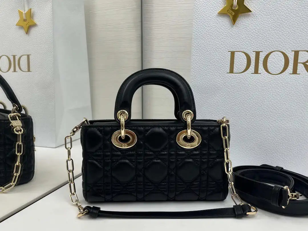 Dior M0636 Mini Lady D-Joy Bag Black Cannage Lambskin
