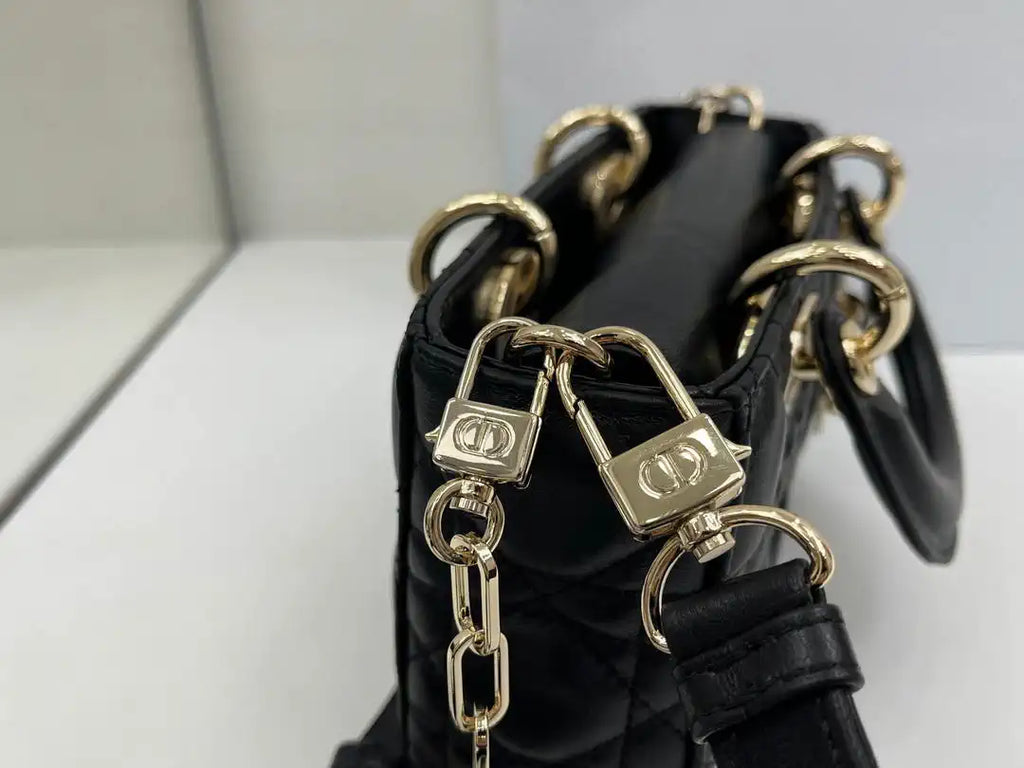 Dior M0636 Mini Lady D-Joy Bag Black Cannage Lambskin