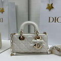 Dior M0636 Mini Lady D-Joy Bag White Cannage Lambskin