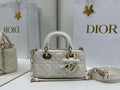 Dior M0636 Mini Lady D-Joy Bag White Cannage Lambskin