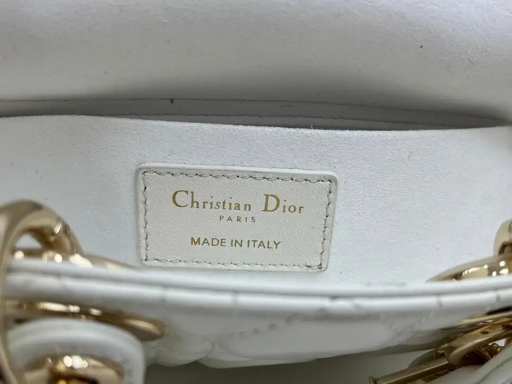 Dior M0636 Mini Lady D-Joy Bag White Cannage Lambskin