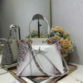 Dior M0737 Cigale top handle bag Crocodile pattern Gray