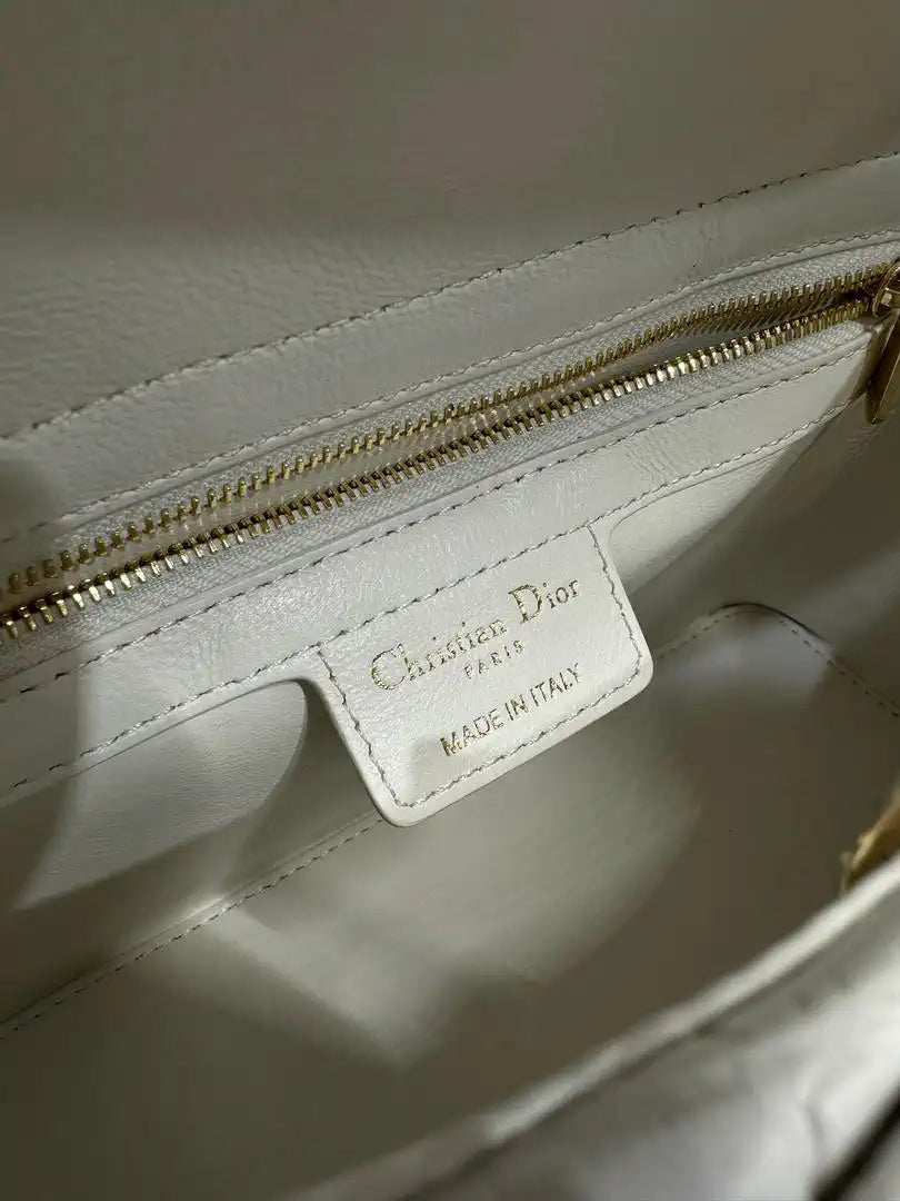 Dior M0737 Cigale top handle bag Crocodile pattern Gray