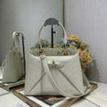 Dior M0737 Cigale top handle bag Crocodile pattern Beige