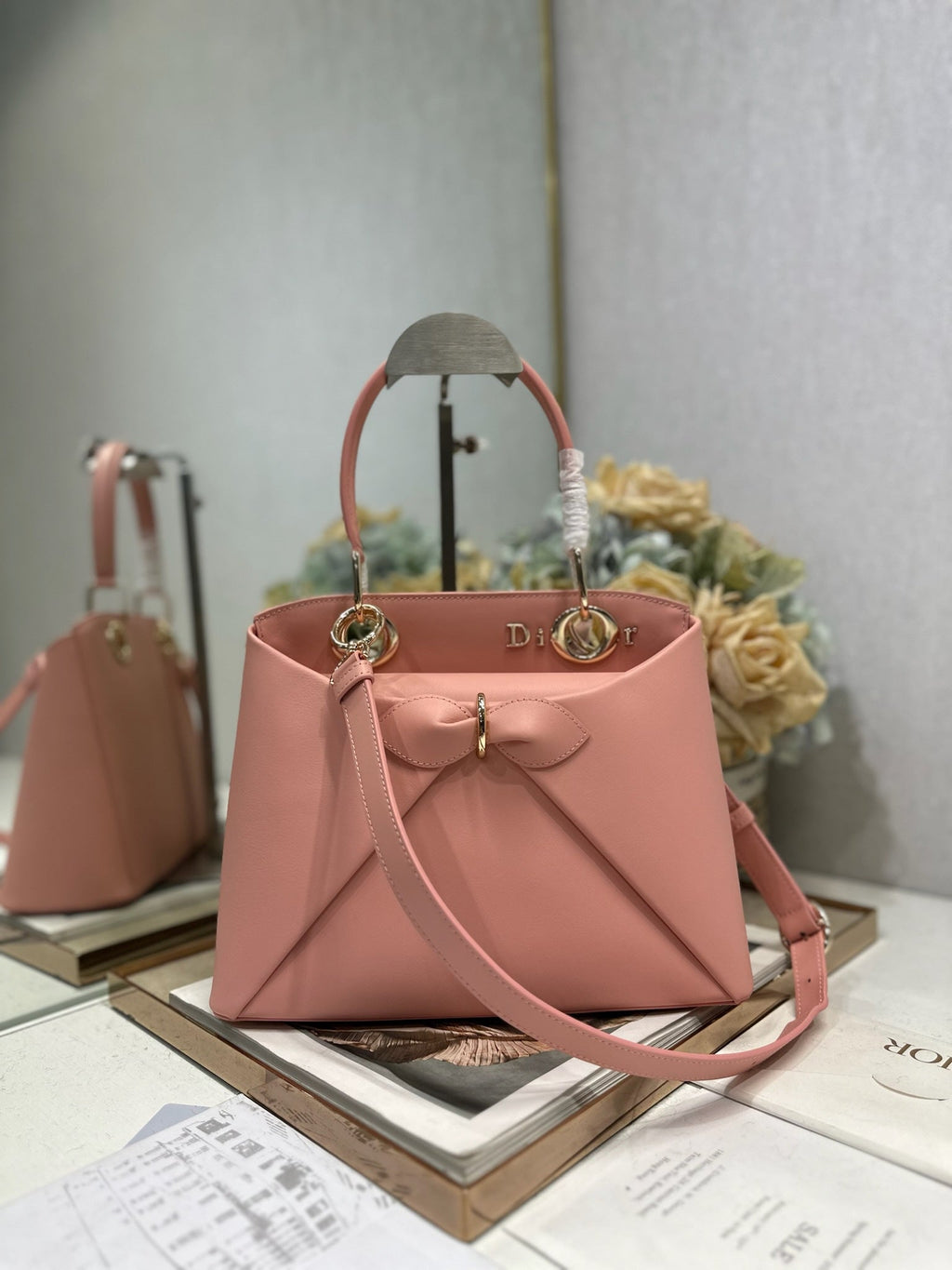 Dior M0737 Cigale top handle bag pink