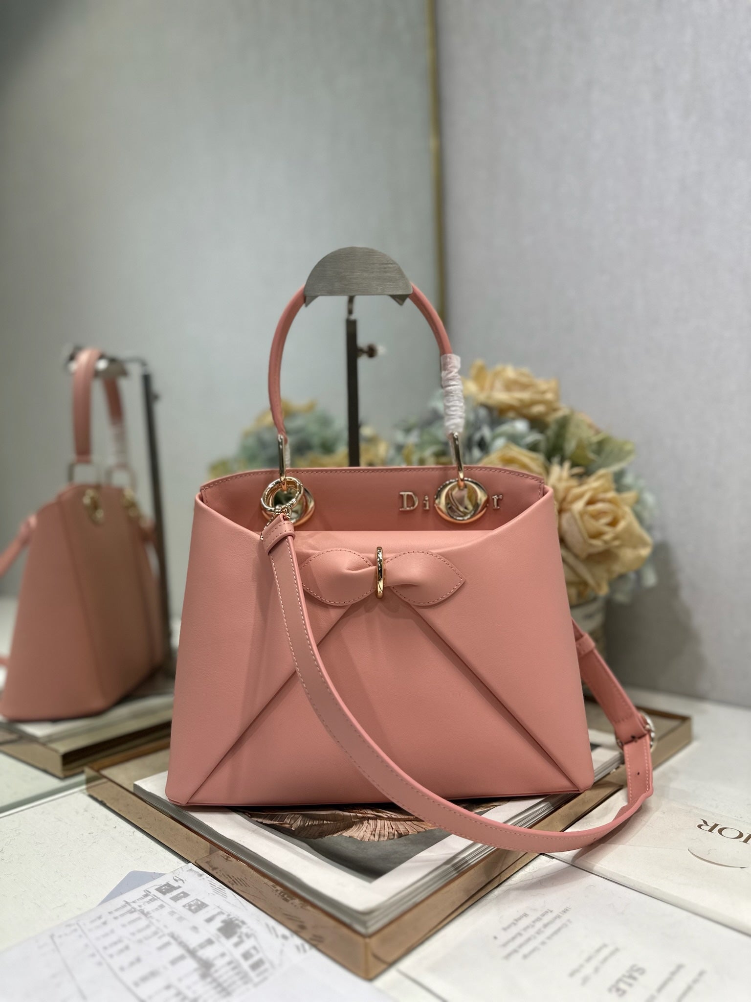 Dior M0737 Cigale top handle bag pink