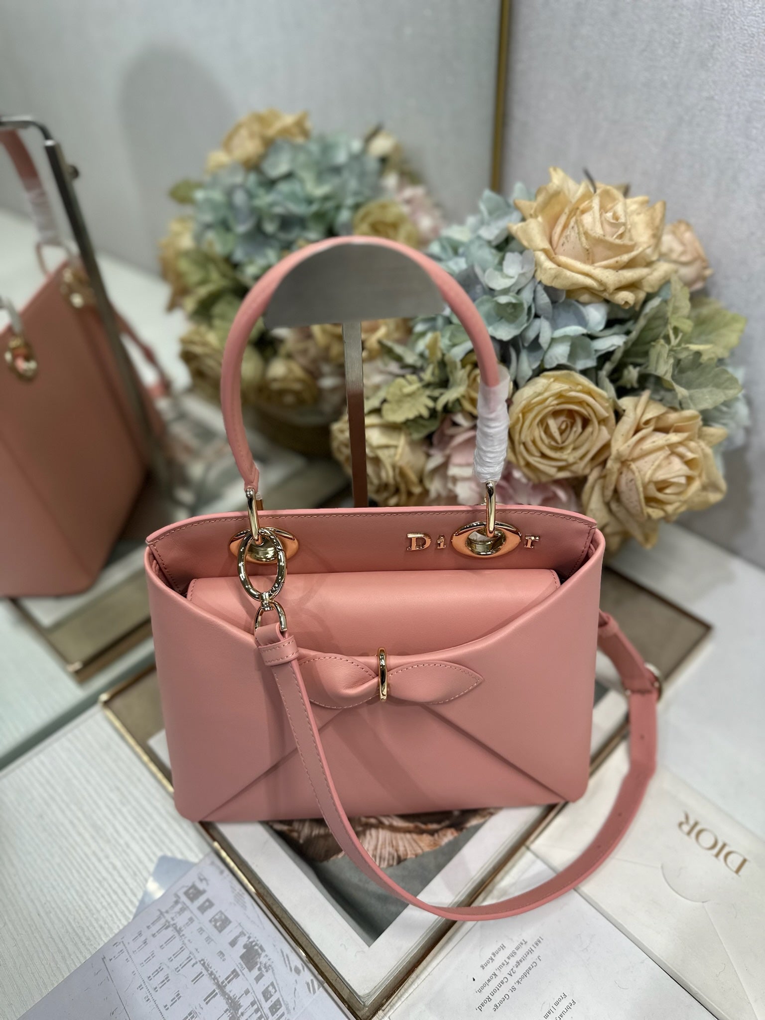 Dior M0737 Cigale top handle bag pink