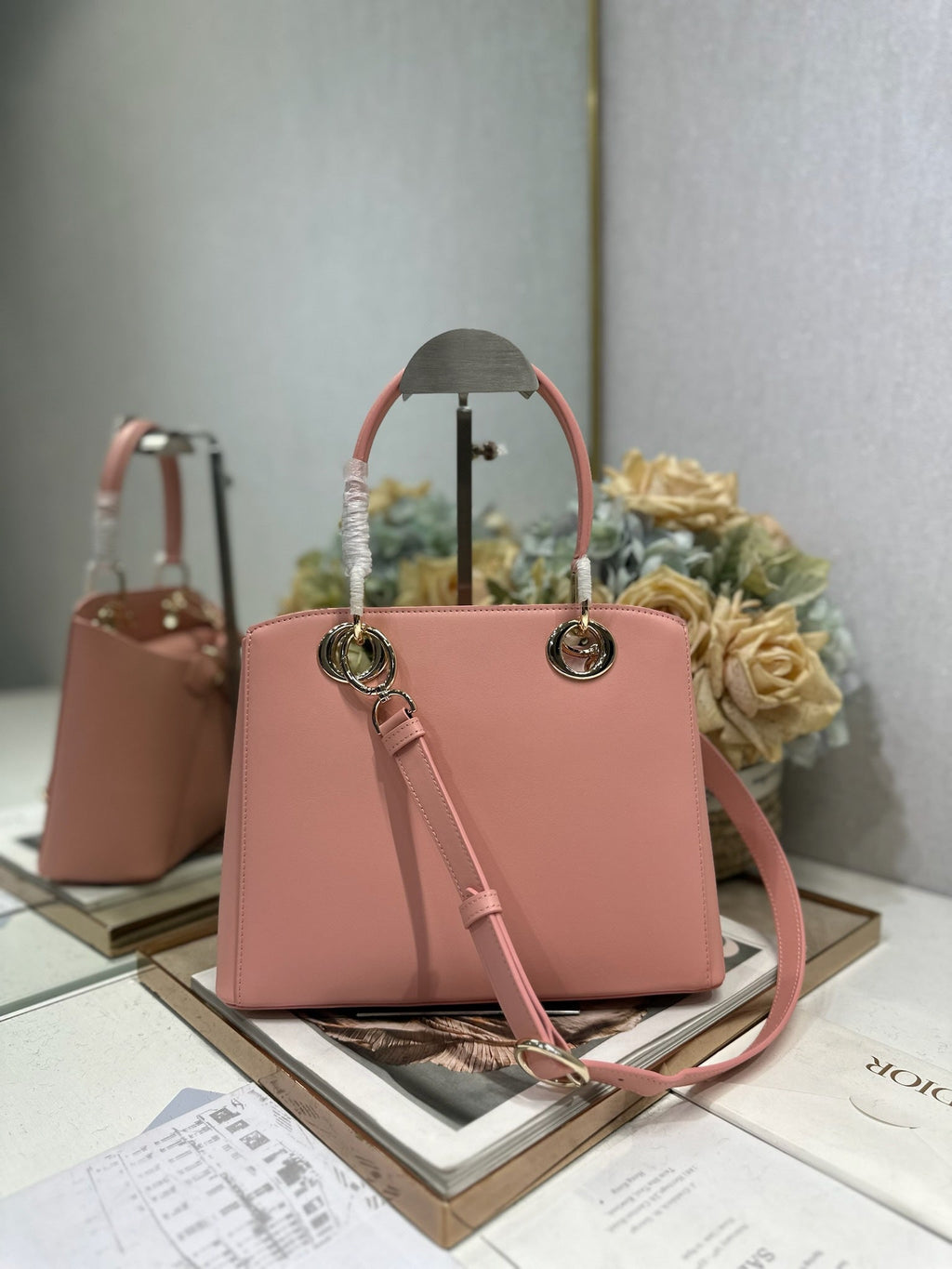 Dior M0737 Cigale top handle bag pink