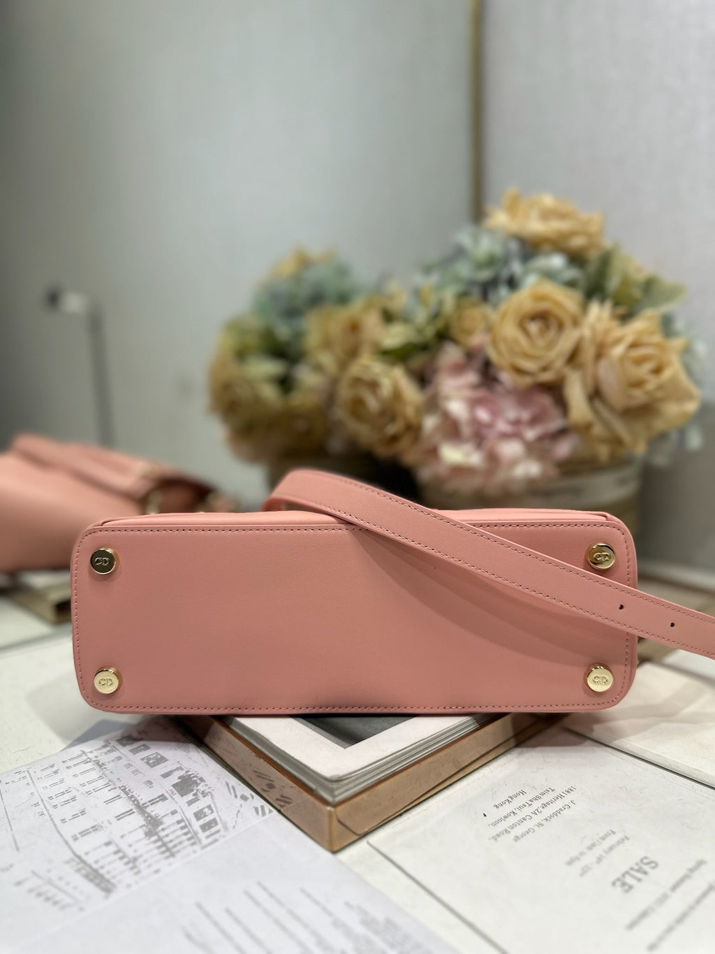 Dior M0737 Cigale top handle bag pink