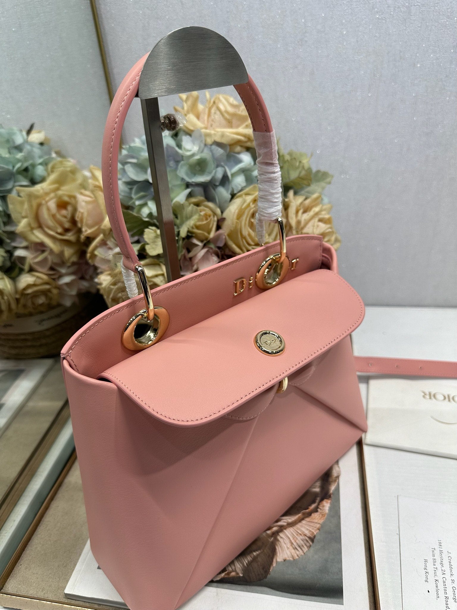 Dior M0737 Cigale top handle bag pink