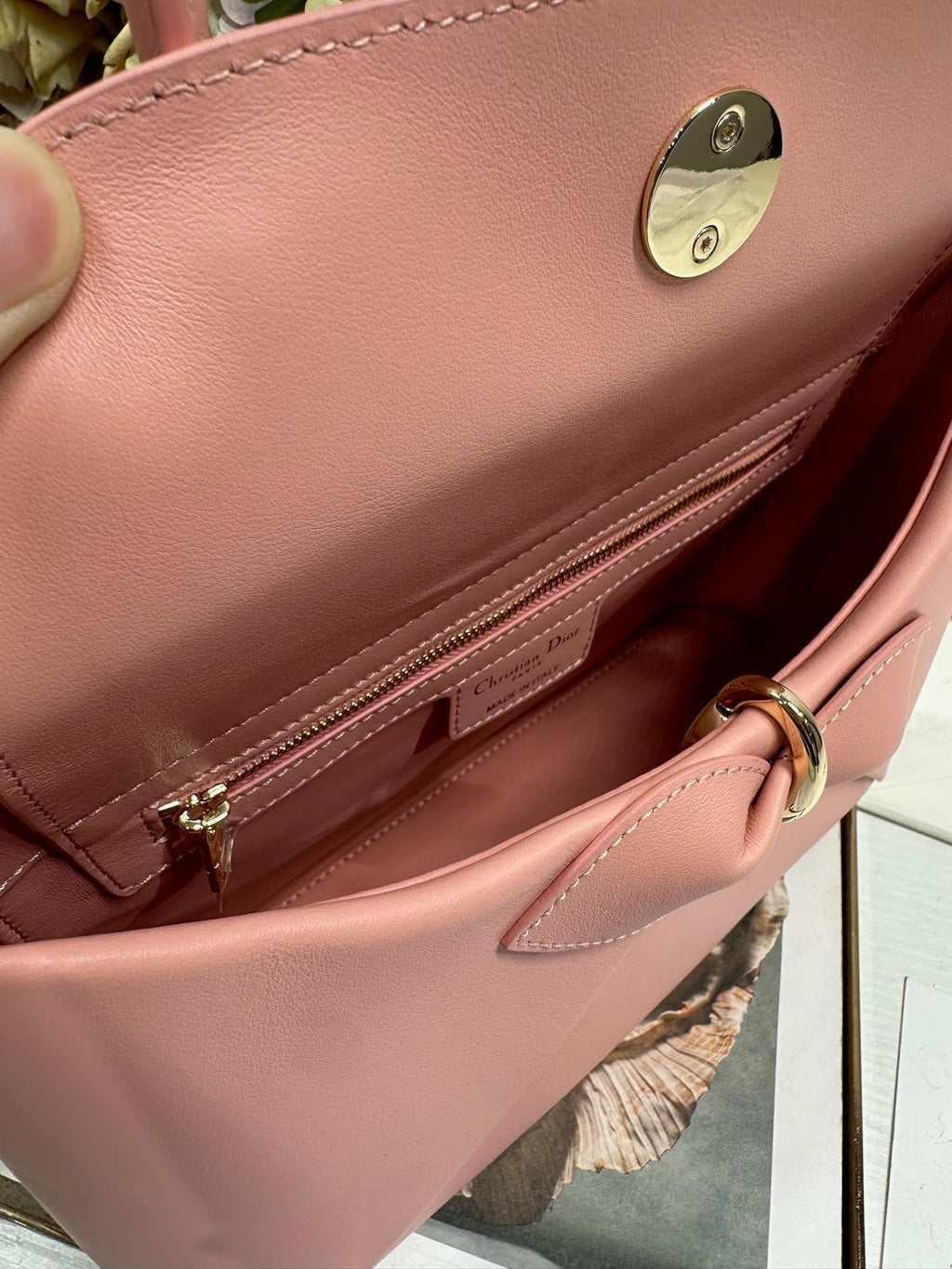 Dior M0737 Cigale top handle bag pink