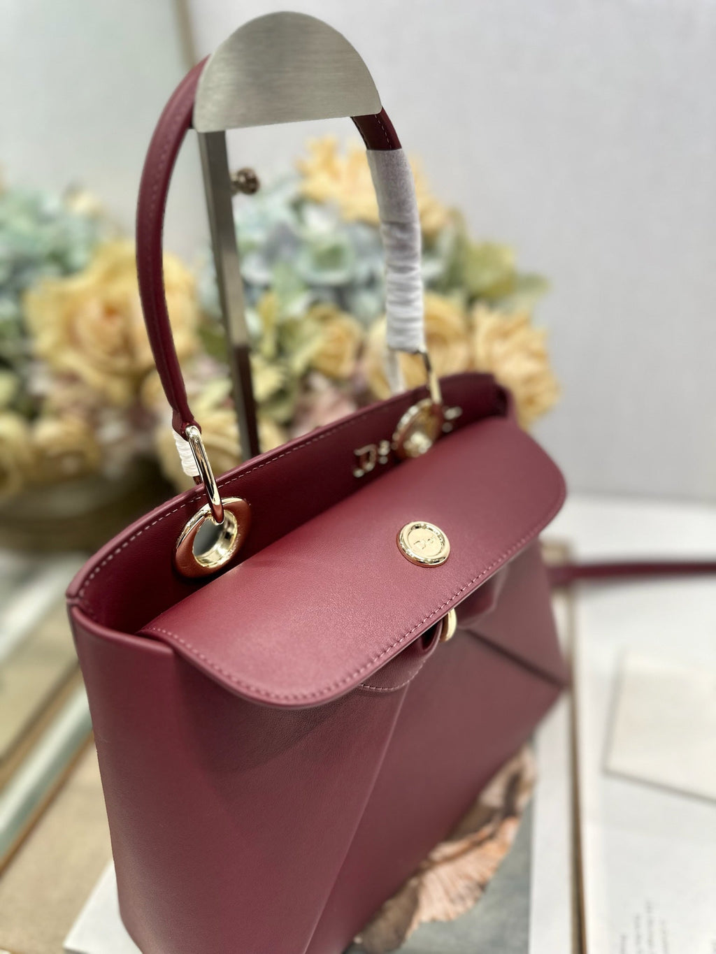 Dior M0737 Cigale top handle bag Wine Red