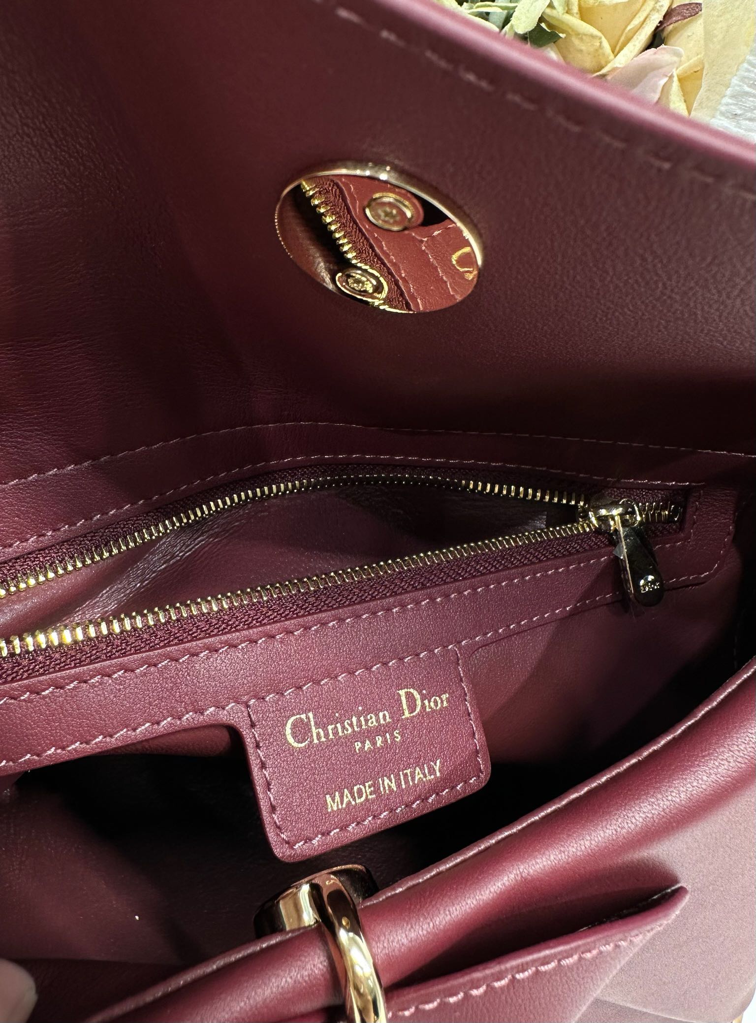 Dior M0737 Cigale top handle bag Wine Red