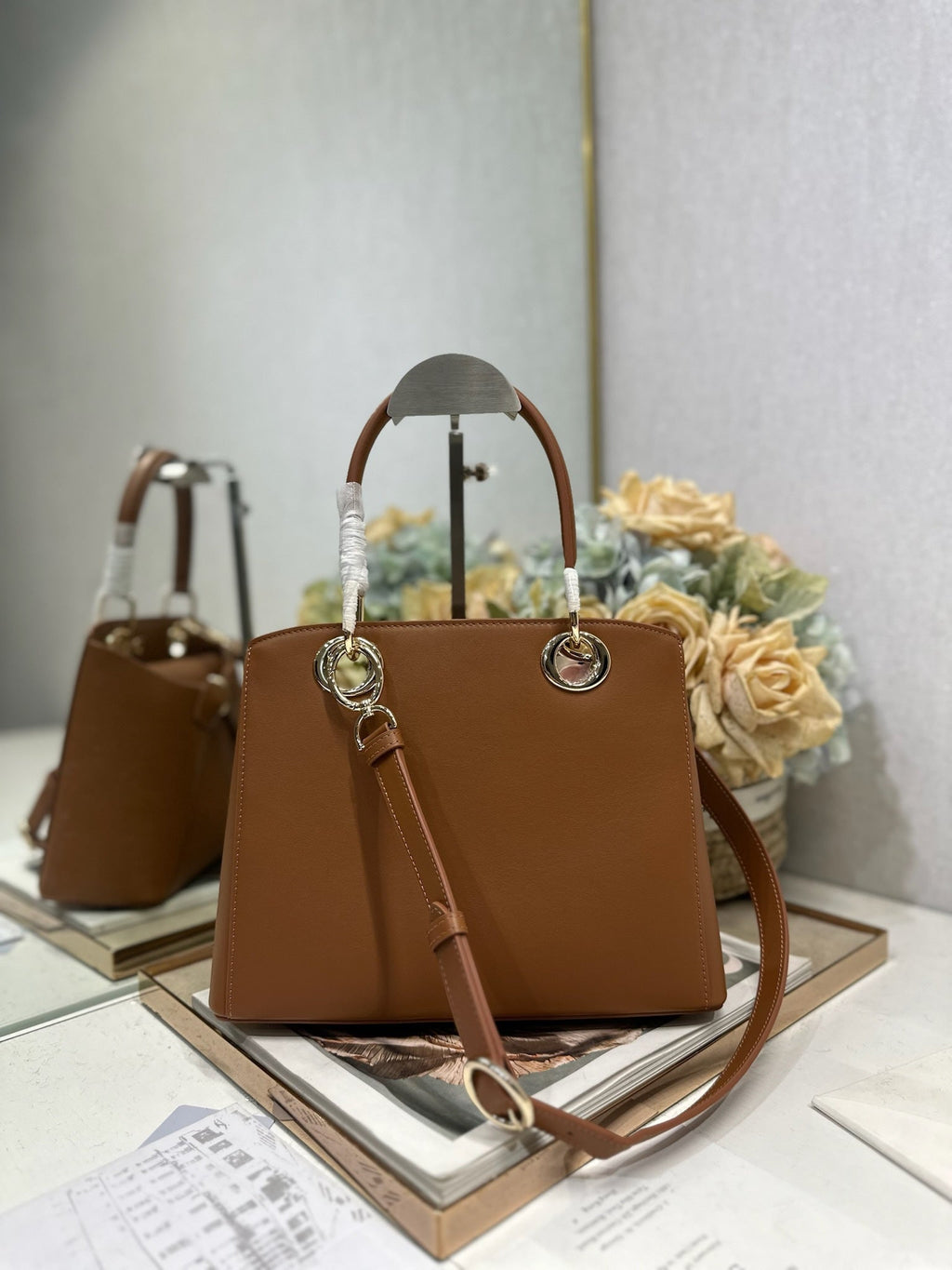 Dior M0737 Cigale top handle bag Brown