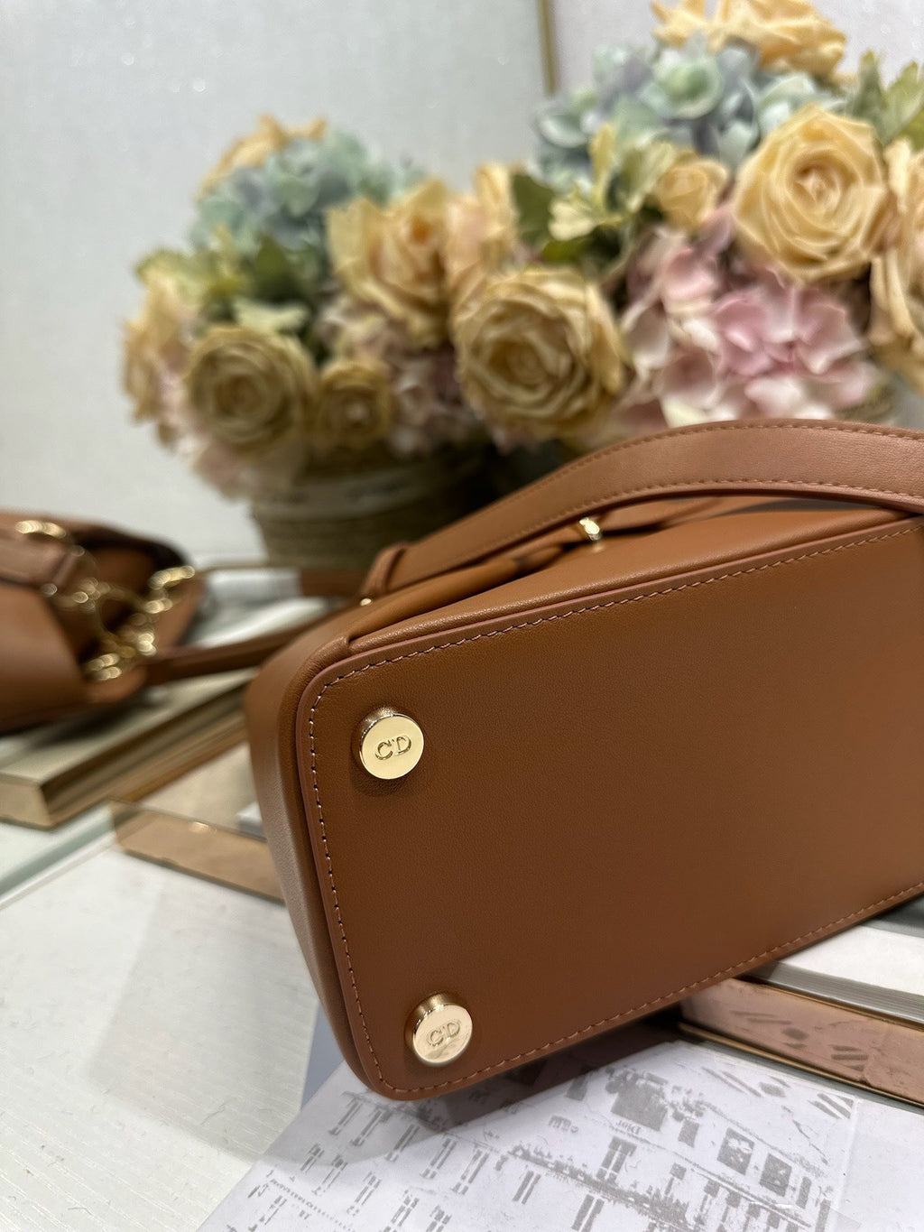 Dior M0737 Cigale top handle bag Brown