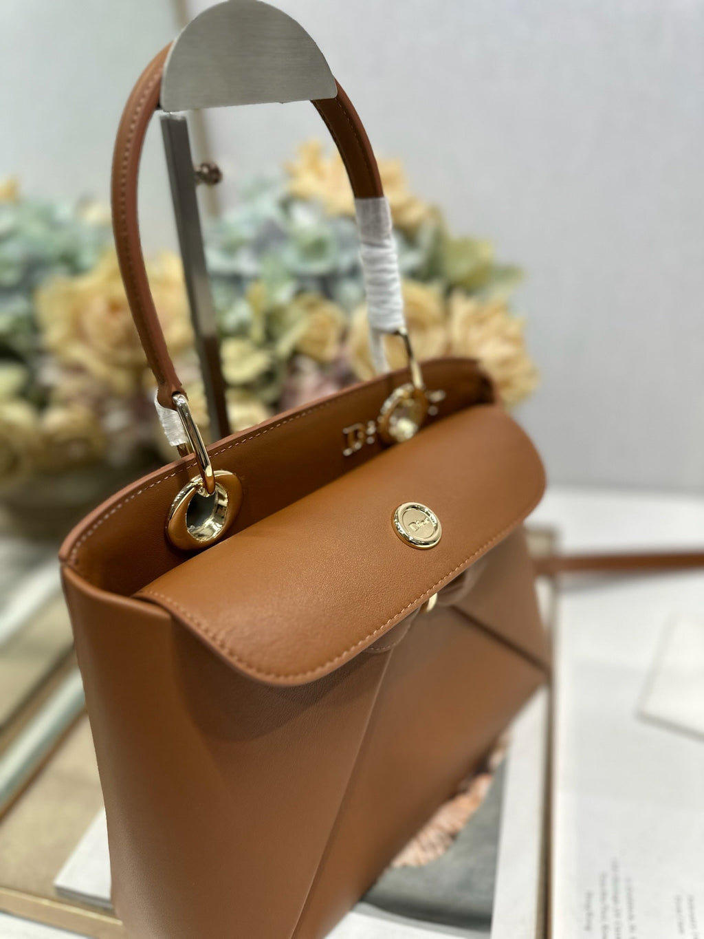 Dior M0737 Cigale top handle bag Brown