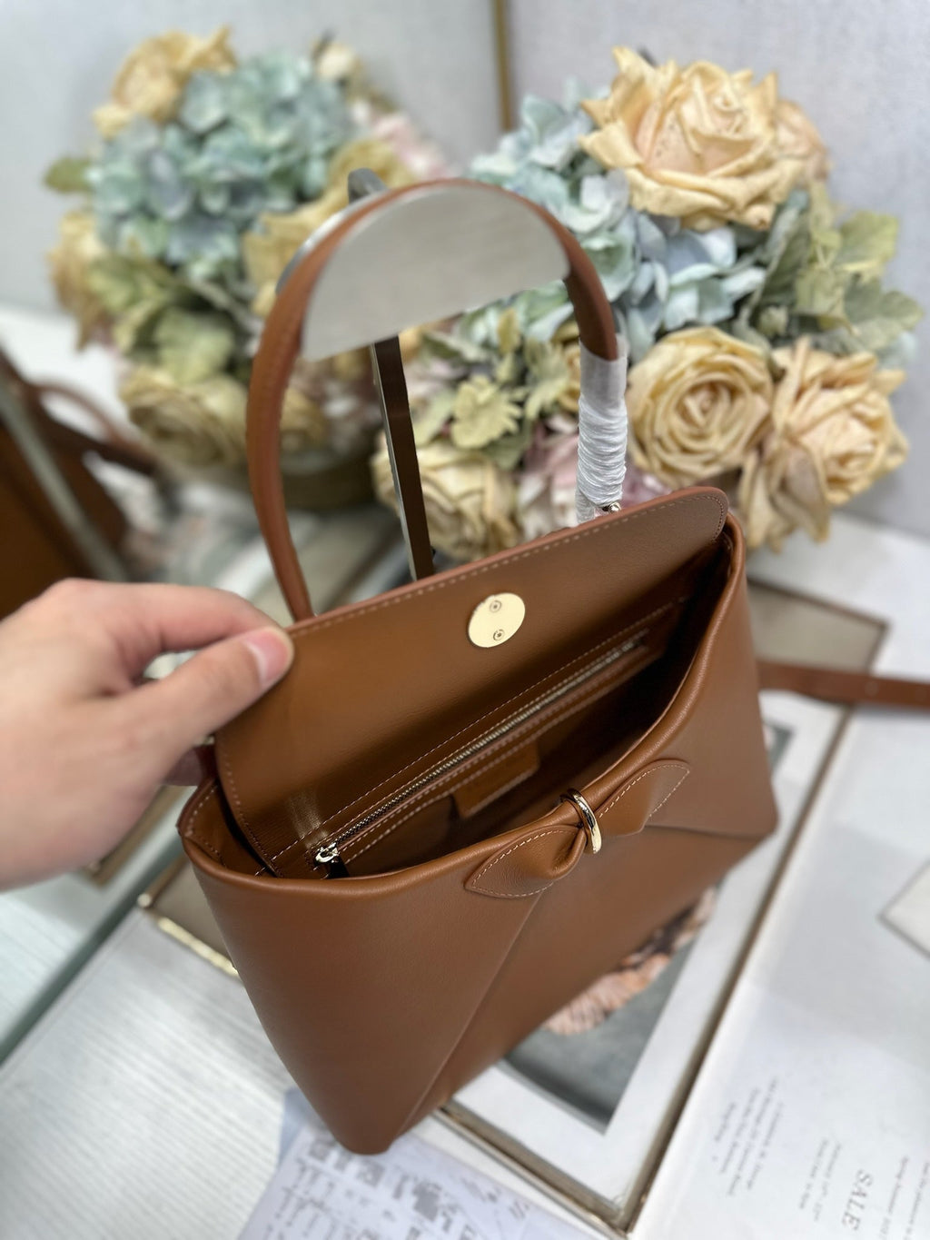 Dior M0737 Cigale top handle bag Brown