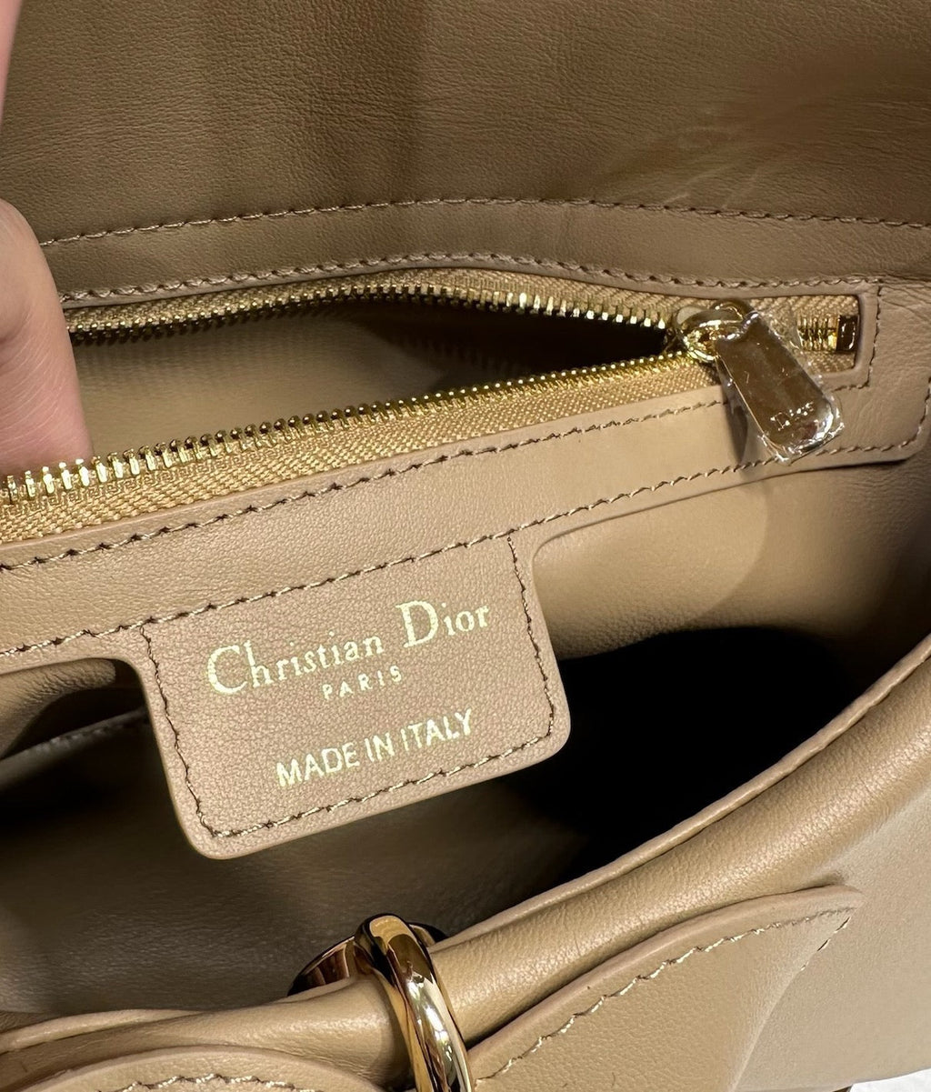 Dior M0737 Cigale top handle bag Apricot