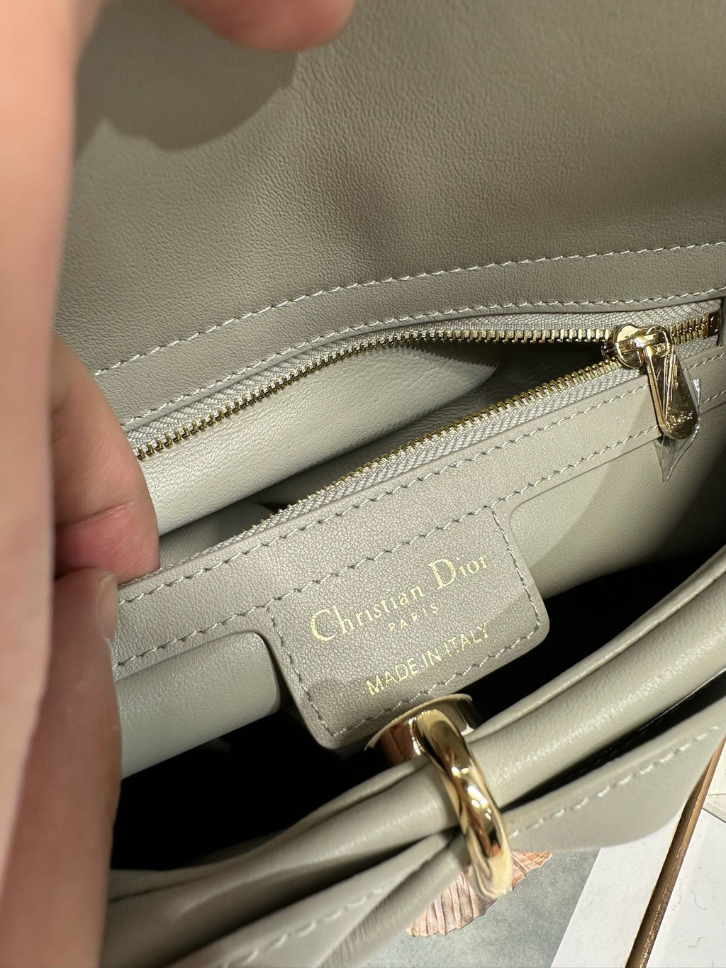 Dior M0737 Cigale top handle bag Gray