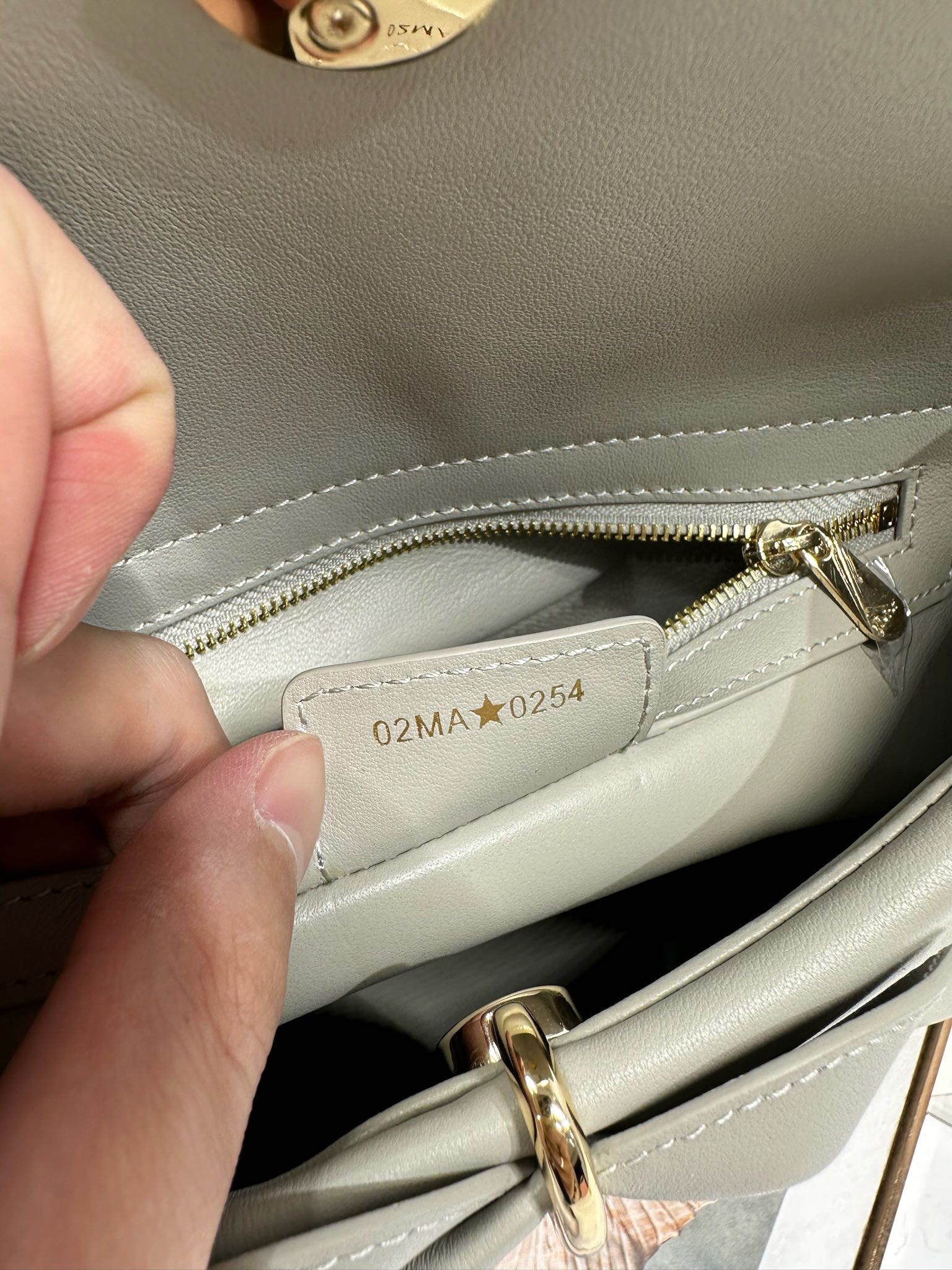 Dior M0737 Cigale top handle bag Gray